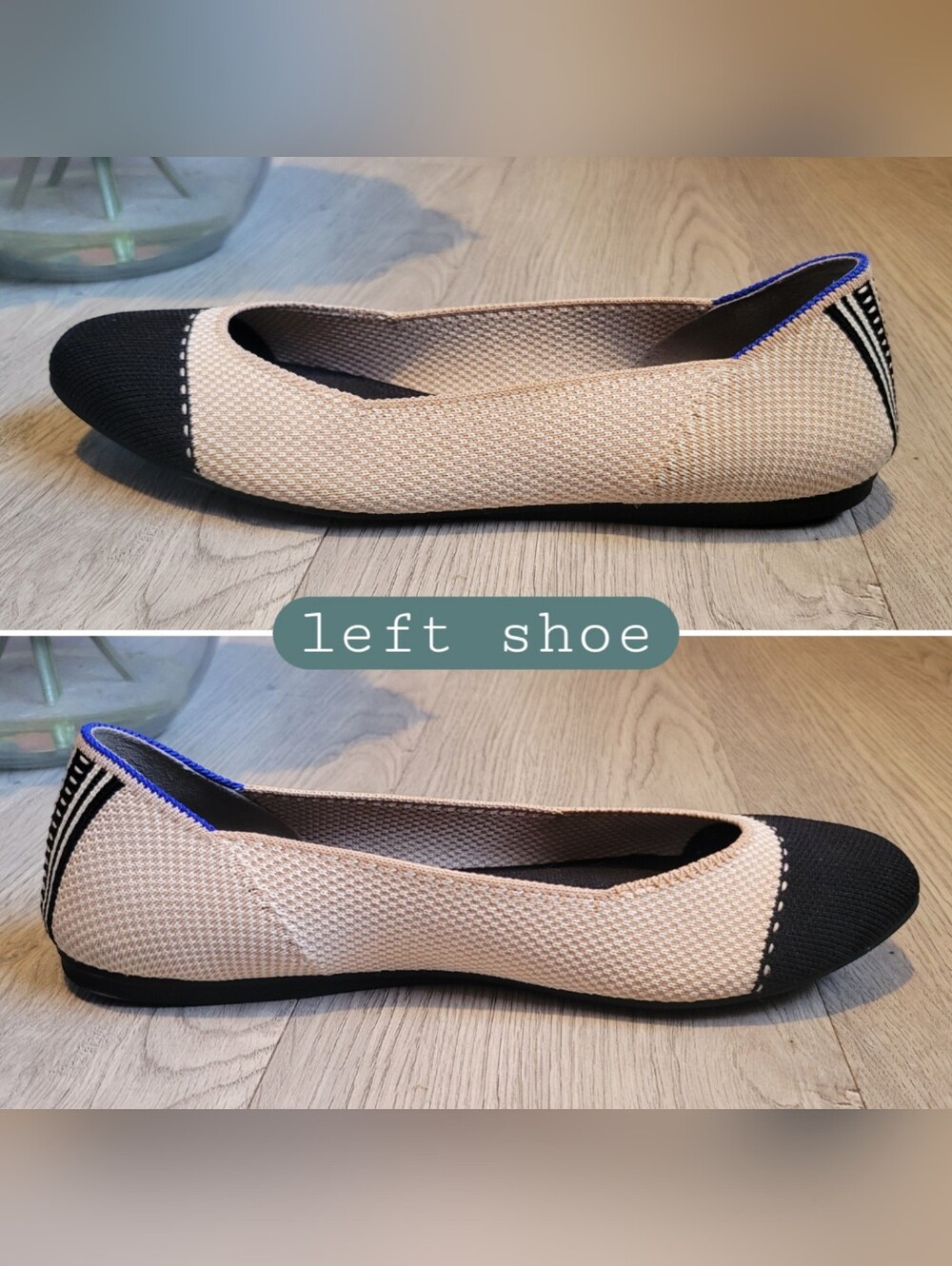 Rothy's The Square Tuxedo Beige & Black Cap Toe Flats, Women's US 8, EU 38.5 - Picture 9 of 16